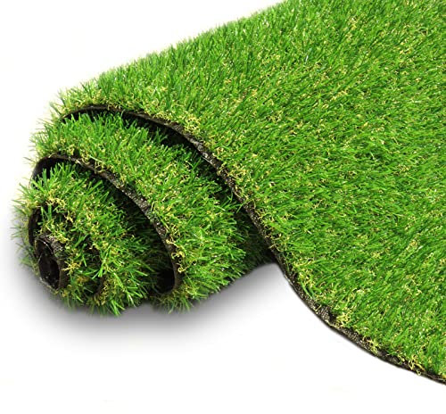 AYOHA Artificial Turf Grass 4'10 x 8' with Drainage, 0.8 Inch Realistic Fake Grass Rug Indoor Outdoor Lawn Landscape for Garden, Balcony, Backyard, Patio, Synthetic Turf Mat for Pet Dogs, Customized