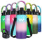 WEREWOLVES 24 oz Insulated Water Bottle With Paracord Handles & Strap & Straw Lid & Spout Lid,Reusable Wide Mouth Vacuum Stainless Steel Water Bottle for Adults (New-Dream Sky, 24 oz)