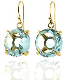 Blaue Topas-Ohrringe – Atemberaubender 14-Karätiger Goldschmuck für Frauen, Brautjungfern, Geburtssteine und Statement-Ohrringe mit Schmuckkästchen inklusive