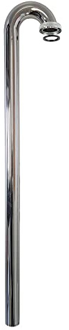 tecuro Bodenrohr, Länge 680 mm x 180° Bogen, mit Bördelrand inkl. Flachdichtung und Mutter