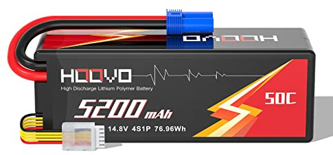 HOOVO 4S Lipo Akku 14.8V 50C 5200mAh RC Akku Hardcase mit EC5 Stecker für RC Buggy Truggy Crawler Monster Car Boat 1 Packung