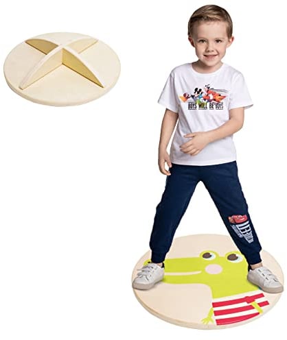 Balance Board Kinder, Wackelbrett aus Holz, Gleichgewichtstrainer Balancierbrett Balance Spiel Balance Kissen Balancierbalken Balancieren Kinder