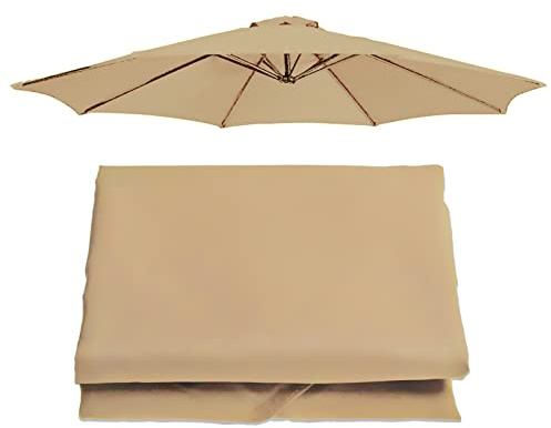 Sonnenschirm 3 Meter Durchmesser 6 Rippen/8 Rippen Ersatz Baldachin Abdeckung Uv-BestäNdig ReißFest Gewebe FüR AußEnbereich, Terrassenschirm, Marktschirm Von Garten, Hof, Strand, Pool, ​Markttisch