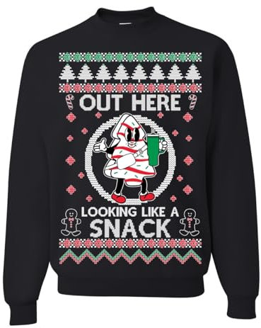 On Coast Out Here Looking Like A Snack Ugly Christmas Sweater Sweatshirt – Your Ultimate Choice for Holiday Humor!, Black, Large
