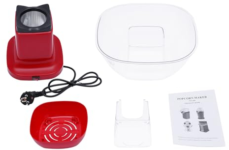 Popcorn-Maschinen,1200W Popcornröster,Profi Popkorn 31 * 31 * 27cm,Kann in Freizeit-und Unterhaltungsorten wie Küchen,Parteien,Geburtstagsfeiern,Dessertgeschäften usw. (Rot)