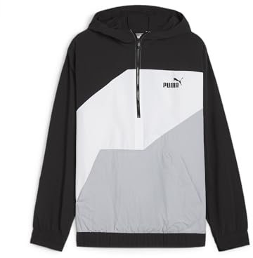 PUMA Coupe-Vent à Capuche 1/2 Fermeture éclair, Noir, S Homme