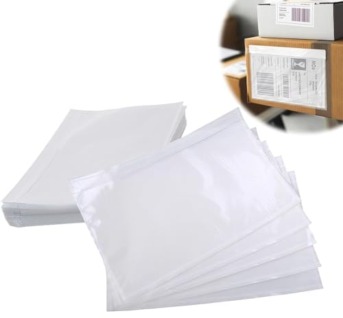 Lieferscheintaschen, Transparent Versandtaschen, Selbstklebende Begleitpapiertaschen, Dokumententaschen Transparent Selbstklebend, ideal zum Verpacken von Druckmedien oder Textilien 25PCS