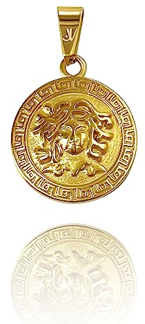 JVillion Medusa Anhänger Schlangenkopf Gold Streetwear Schmuck stilvolles Design Geschenk Männer