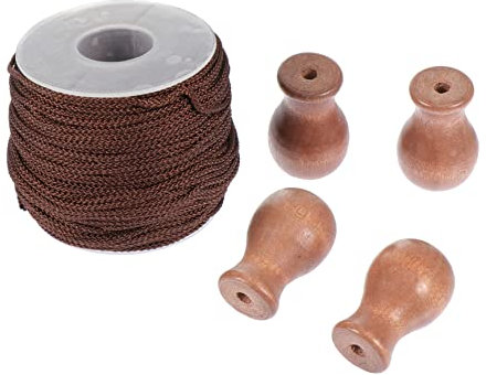 ABOOFAN Curtain Decoration 1.8mm Brown 50m Wooden Bead Blinds String Venetian Blinds Accessory Diy Home Decor Practical and Elegant