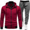LinRim Tuta da uomo, da jogging, da uomo, per il tempo libero, da jogging, con cerniera, felpa con cappuccio e cerniera, Lilla, XXXL