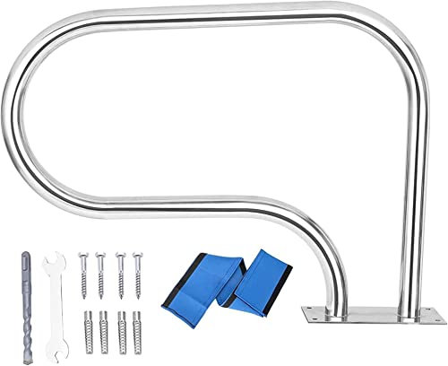 SFNIOKFG Handrail Swimming Pool Handrails,Stainless Steel Spa Stair Handrails 3-Bend Swimming Pool Safety Handrails (Silver 22 * 30in/57 * 78cm)