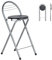 Liink1Ga 2er Set Barhocker Klappbar mit Lehne, Klapphocker Faltbar Bar Hocker Klappbar Stuhl Barstühle für Indoor Outdoor Küche Bars Bistro Camping/61 cm Sitzhöhe&Leiterrückenlehne/Schwarz&Silber