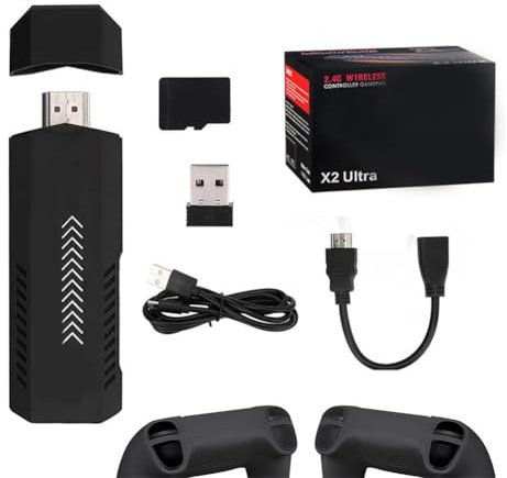256G Jeu d'enfance rétro nostalgique Arcade X2 Super Game Stick 4K Ultra HD Console à deux joueurs Connect TV au jeu 2.4G