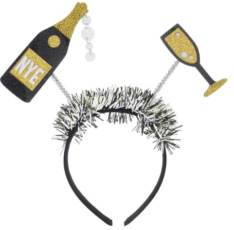 DEARMAMY Weinflaschen-stirnband Mütze Stirnband Großes Vogel-stirnband Headwrap-stirnband Abschlusskappe Silvester Stirnband Disco-kugel-kuchenaufsatz Haarbänder Für Heiligabend Acryl