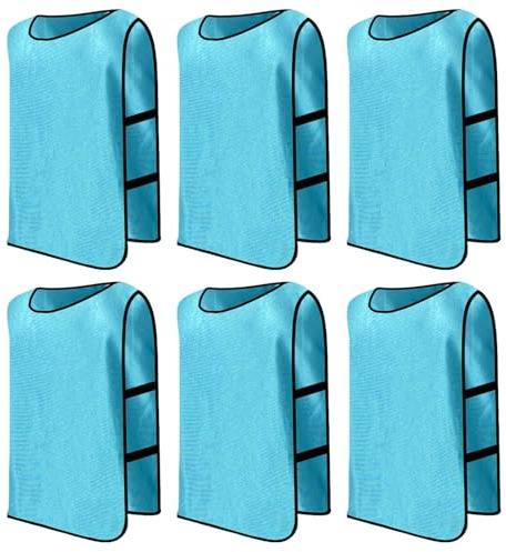 PTJJXA 6 Stück Leibchen Fußball Set, Sports Mesh Bibs, Trainingsleibchen Basketball, Sport Trikot Leibche für Erwachsene, Leibchen Mesh Weste für Training, Trainingsleibchen für Herren Damen