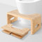 GBACHOOSE Folding Wooden Toilet Stool, Adult Toilet Stool Made of Bamboo, Squatty Poop Stool Matt for Developing Correct and Comfortable Squatting Position