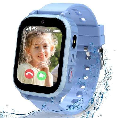 4G Smartwatch Kinder, Kinder Smartwatch mit GPS und Telefon IP68 Wasserdichte, GPS Uhr Kinder mit Videoanruf SOS Chat Schulmodus Spiel Wecker, Kinderuhr Geschenk für Mädchen und Jungen 3-14 Jahren