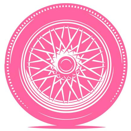 Chauffeur de service de garage de réparation automobile Wheel Auto Stickers muraux en PVC 36x36.8cm Possibilité de modifier et d'ajouter des informations Rose