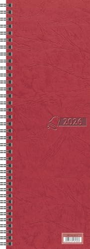 Vormerkbuch 2026 | 100×296 mm, Karton, rot