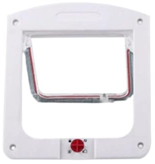 Ay Locking Pet Door for Large Dogs and Cats | Weatherproof Flap for Interior and Exterior Installation on Wooden Large Animal Door(White)