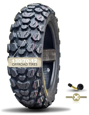 130/70-12 Schlauchloser Vorder- oder Hinterreifen für Roller/Mopeds, 12-Zoll-Felge, 130 70 12 verschleißfester Reifen, Offroad 6 P.R., 280 kPa, MAX. BELASTUNG 260 kg, 62J