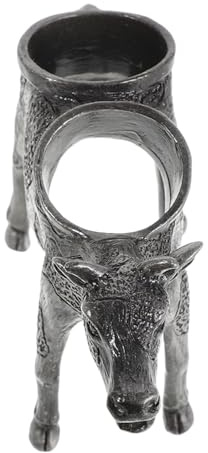 HOLIDYOYO Zinc Alloy Cow-Shaped Wine Bottle Stopper Holder Decorative Display Rack for Countertop Storage, Stylish Wine Plug Stand for Home Bar, Creative Bottle Stopper Organizer