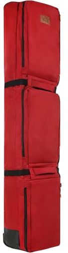 Boniffyy 90L Borsa Da Snowboard Sci Ski Bag Con Ruote Impermeabile Pieghevole Sacca Tavola Snowboard Leggero Borsone Da Viaggio Tende Pesca Uomini Donne Pesca (Rosso)