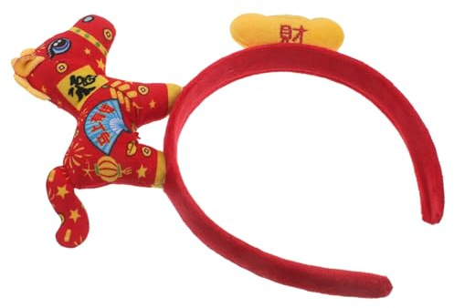 ARTSEWPLY Chinesisches Pferdejahr Stirnband Haarreif Neujahrs Accessoire für Silvesterparty Festliche Partydeko mit Schriftzug Frohes Jahr