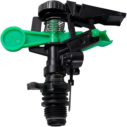 RPRIEGOPRO Aspersor de Riego 1/2 Rosca Macho – Sectorial o Circular 360° Ajustable – Alcance 5-13 m, Caudal 800-1300 L/h, Presión 0,5-4,0 Bar – Plástico + Acero Inoxidable para Jardín y Césped (5)