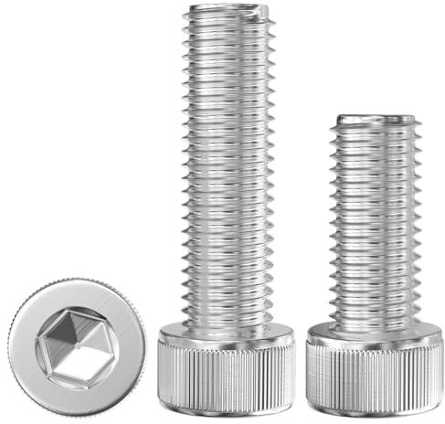 LIULIRUI 20 Pièces M8 x 20 mm Vis à Tête Cylindrique, 304 Acier Inoxydable A2 V2A DIN 912, Vis à 6 pans creux