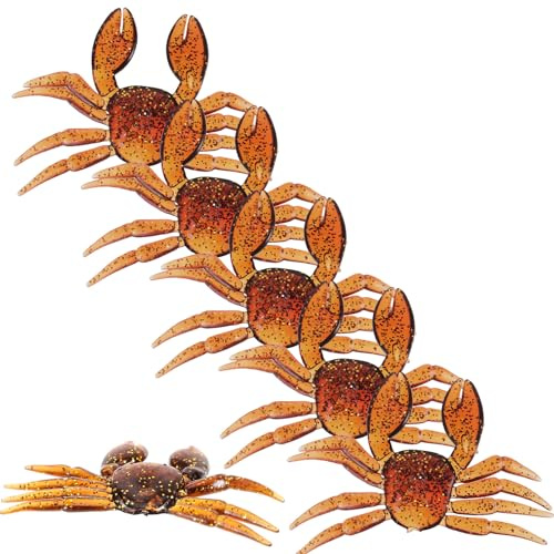 Alipis 10pcs Realistic Crab Fishing Lures Soft Pvc Baits Lightweight and Easy to Carry for Outdoor Fishing Angling Supply Simulation Bionic Fake Bait