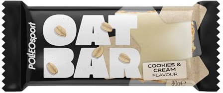 Polleo Oat Bar - Hafer Riegel mit Schokolade - Vollkorn Snack für Energie unterwegs - Oat Bar für Fitness, Büro & Alltag (80 g, Cookies & Cream)