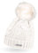 Neverless® gefütterte Damen Strickmütze mit Fell-Bommel und Fleece Futter, Winter-Mütze, Bommelmütze Creme Unisize