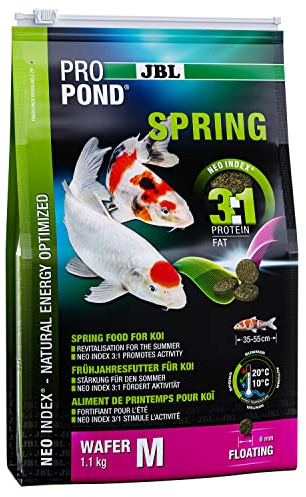 JBL Spring Food for Koi, Floating Wafers, Seasonal Food, ProPond Spring, Size M, 1.1 kg