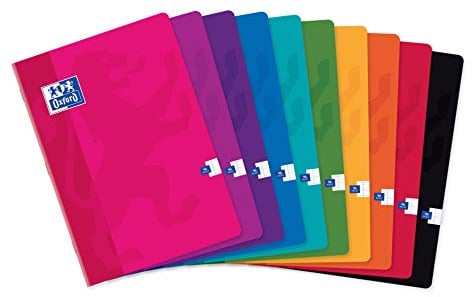 Oxford 100102638 Lot de 10 Cahiers, Grands Carreaux Seyès 96 Pages 90 g, A4 (21 x 29,7 cm)