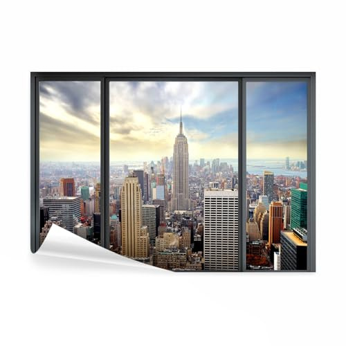 decomonkey Fototapete selbstklebend New York 3d Effekt, 294x210 cm, XL, 3d | City, Stadt, Effektblick, Selbstklebende, Tapeten, Wand, Fototapeten, Tapete, Wandtapete, klebend, Klebefolie