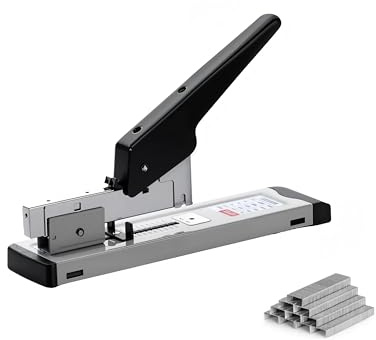 sijihua Langarmheftgerät Hochleistungs-Langarmhefter – Müheloses Heften von bis zu 100 Blatt, robuste Metallkonstruktion, ergonomisches Design für Büro, Schule und Zuhause – Schwarz