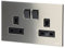 ABB Millenium Double Plug Sockets • Stainless Steel Premium Finish 13A Electric Wall Socket • Elite Design for the Home and Business • AM239147-SB 2G BS DP Switched Double Socket