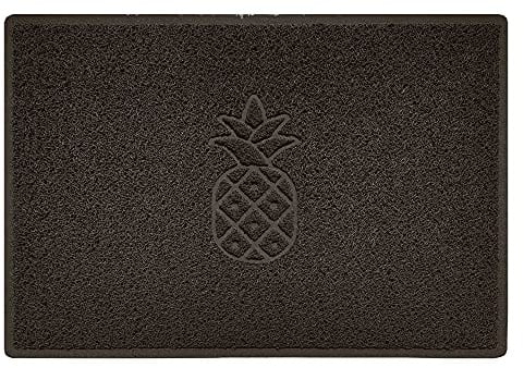 Nicoman Pineapple Embossed Shape Door Mat Dirt-Trapper Washable Barrier Doormat-(Use Indoor or Sheltered Outdoor)-(90x60cm/3x2ft,Large) Brown