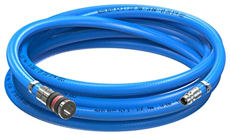 AUPROTEC Druckluftschlauch Set 9mm Ø Innen 3m PVC-Schlauch I Mit S2000 Sicherheitskupplung für Druckluft-Kompressor I Würth Kompressorschlauch hochflexibel