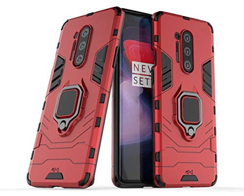 Max Power Digital Funda para móvil Oneplus 8 Pro Carcasa Magnética con Anillo Imán Híbrida Antigolpes Resistente Rígida Dura [Tecnología de Absorción de Golpes] (Oneplus 8 Pro, Rojo)