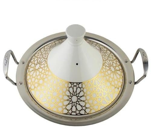 Marokkanische Tajine Tagin Tagine Tajin Royal Ø 26 cm Keramik Induktion, Bratentopf, Gartopf zum Kochen, Für alle Herdarten: Induktion und Backofen