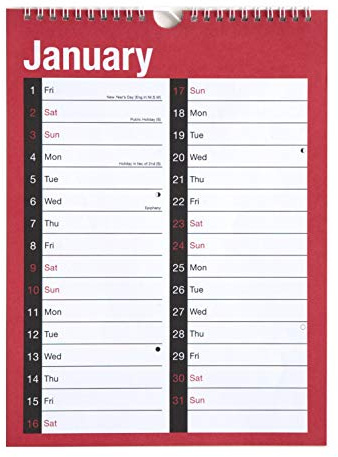2021 Monatsansicht, Spiralbindung, Wandplaner, Organizer, Kalender (großer Aufdruck, Monatsansicht, 3803)
