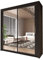 INTERWOOD Modern Full Mirror 2&3 Sliding Doors Wardrobe With Adjustable Shelves, Hanging Rails, Bedroom Furniture (Black 120cm)