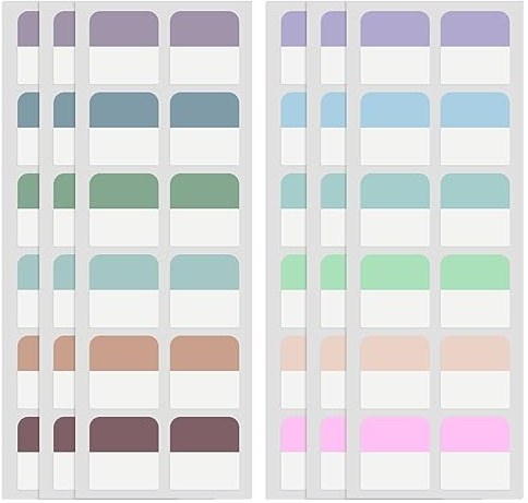 240 Pcs Sticky Index Tabs, Colored Book Sticky Tabs for Notebooks, Repositionable Page File Tabs for Notebooks Books File Classification,12 Colors (1 Inch)