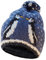 Pachamama Women Wool Bobble Beanie Hat Handknitted Penguin Design Multicoloured One Size Handmade Extra Warm Fair Trade