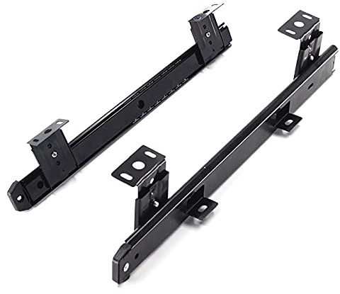WAOUY Sliding Keyboard Drawer Tray Hardware 350mm, Ball Bearing Runners For Underdesk Keyword Platform/shelf/drawer With Height Adjustment 1 Pair, Black