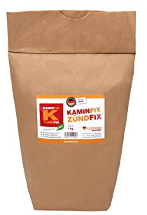 Kaminfix Über 60 Stück, Anzünder aus Holzwolle und Wachs mit besonders Langer Brenndauer Made in Germany (1kg)