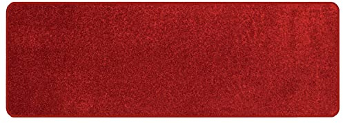 Primaflor Kurzflor Wohnzimmerteppich - Mumbai, Rot, 67x180 cm, Viele Größen und Farben, Moderner Teppich für Kinderzimmer, Arbeits- und Schlafzimmer, Fußbodenheizung geeigneter Teppichläufer
