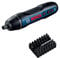 Bosch Professional 3.6V Cordless Screwdriver (includes 32 Driver Bits, Extension Bit Holder, Carrying Case, Charging Cord) BOSCHGO-N Blue